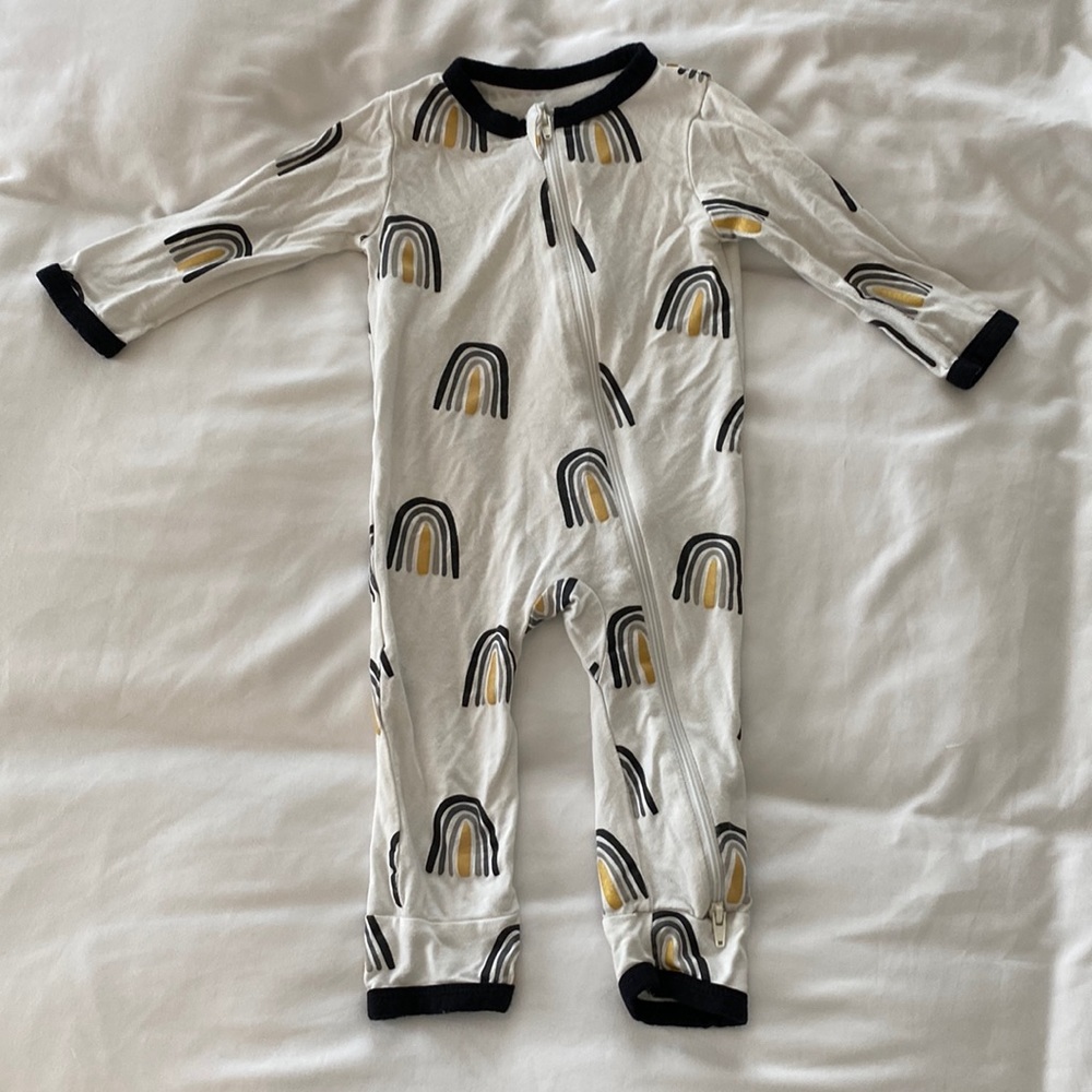 Kyte Baby 3-6month metallic rainbow zippered romper